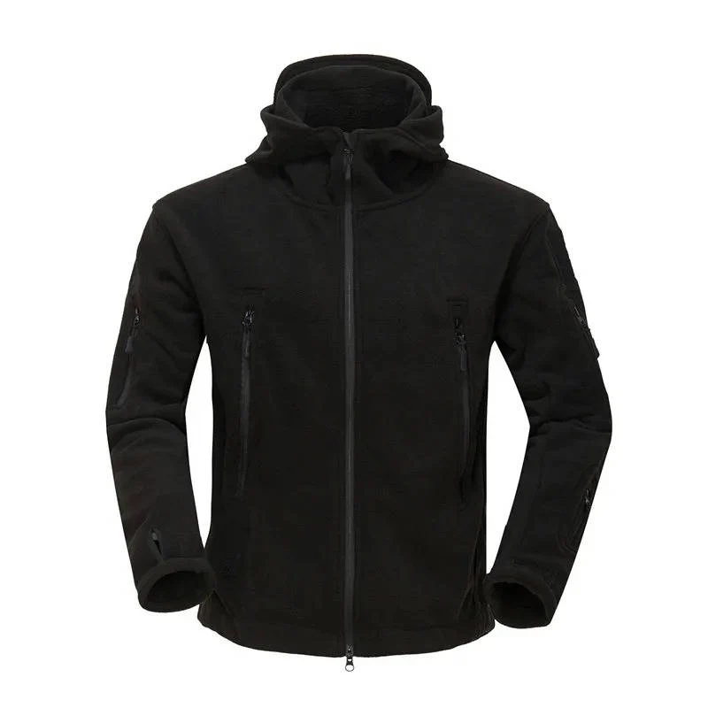 Heren fleece jas – Regular fit – Capuchon – Volledige rits – Zakken met ritssluiting