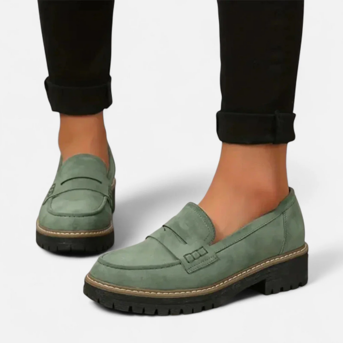 Dames Loafers - Suède - Slip-On Design - Chunky Loopzool