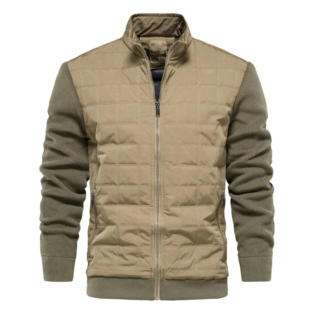 Heren Bomberjack – Gewatteerde Voorkant – Gebreide Mouwen – Slim Fit – Ribbelsluiting