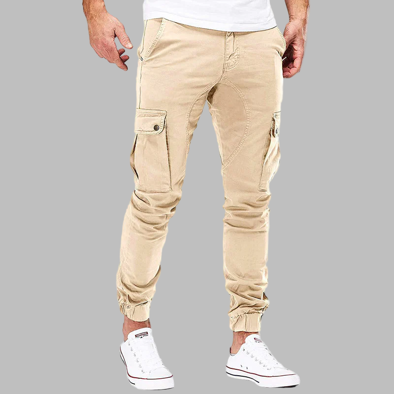 Heren Broek - Katoenmix - Slim Fit - Trekkoord Taille - Elastische Boorden