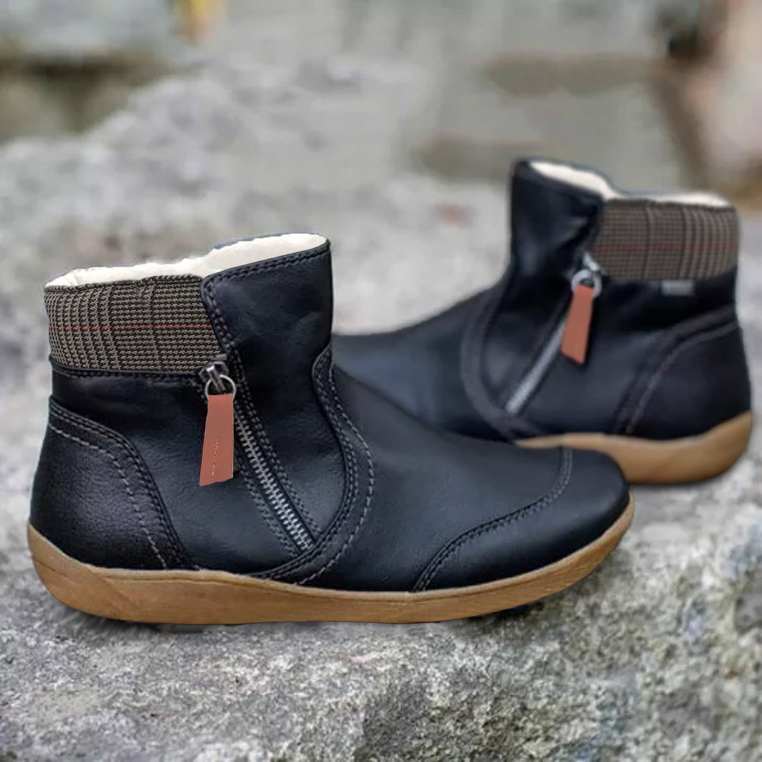 Heren Enkelboots – Leer – Zijrits – Verstevigd Hakstuk – Comfort Zool
