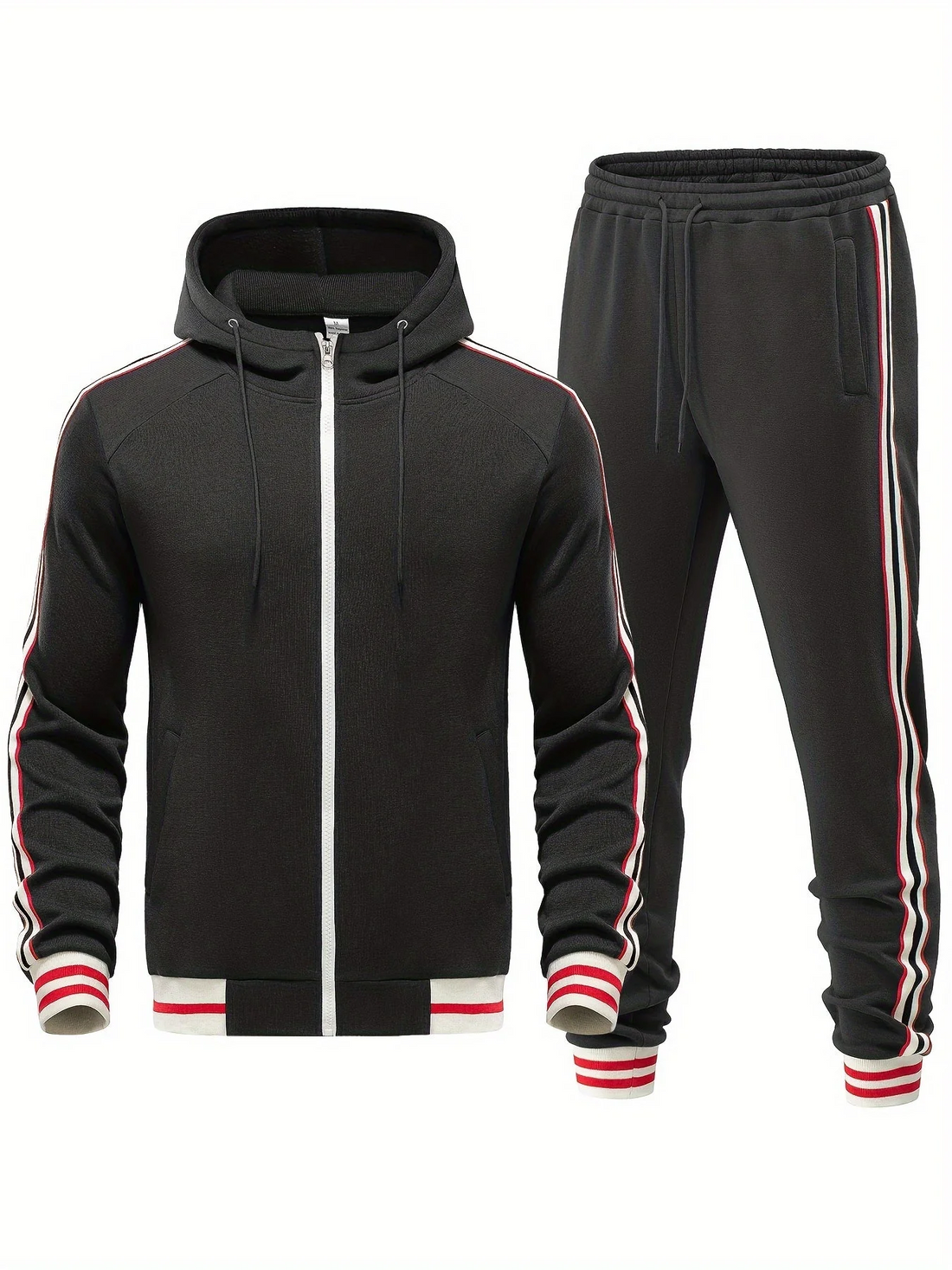 Heren Tweedelig Set - Katoenmix - Slim Fit - Met Gestreepte Details