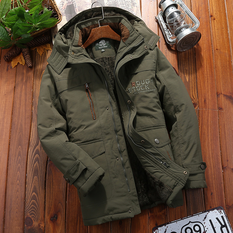 Heren Parka - Geweven Stof - Losse Pasvorm - Capuchon - Midden-Bovenbeen Lengte