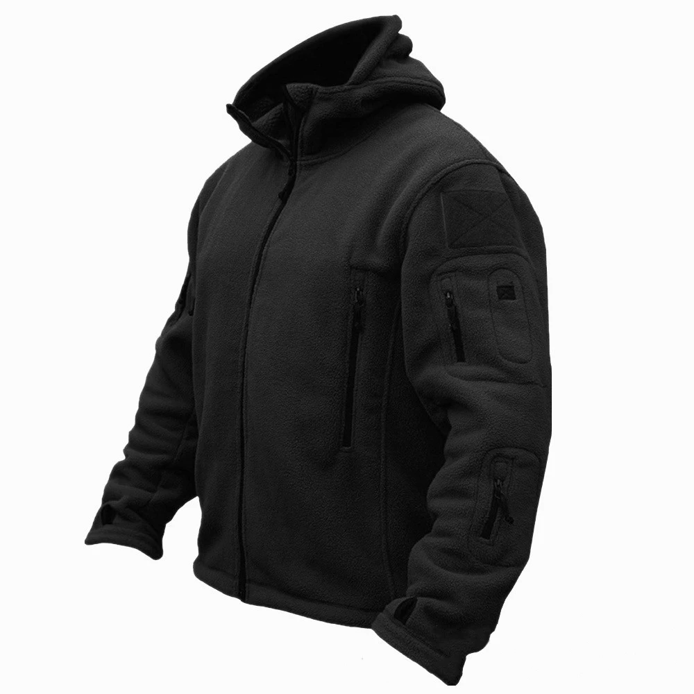 Heren Tactical Jas – Thermische Fleece – Capuchon – Steekzakken – Regular Fit