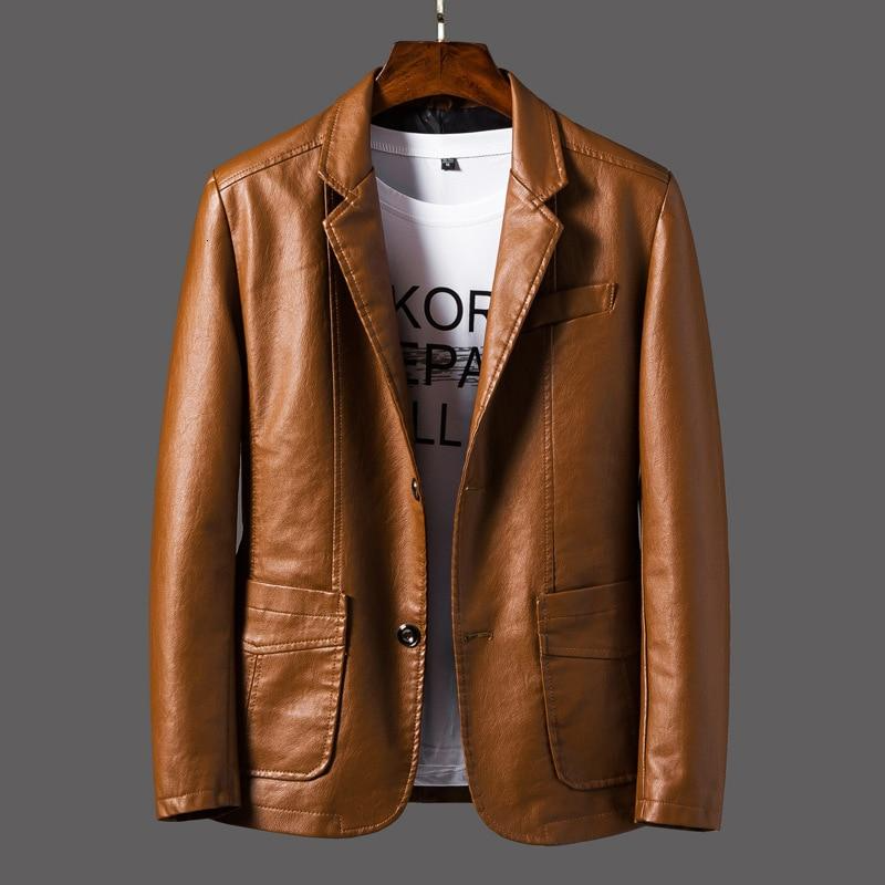 Heren Blazer – Leren Design – Getailleerde Pasvorm – Enkele Sluiting – Structuur