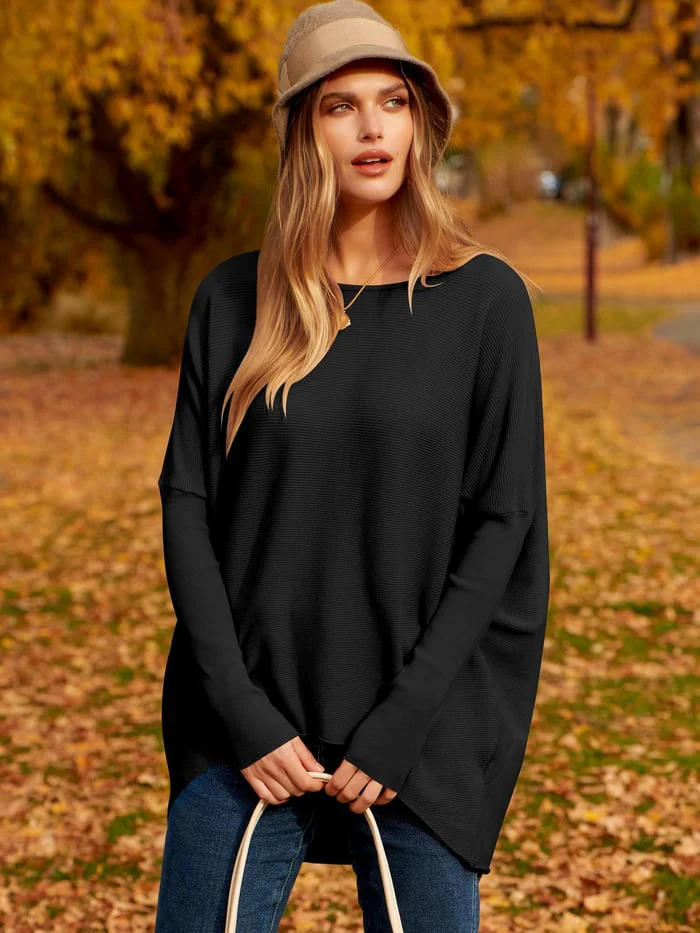 Dam Tröja – Oversized Passform – Mjuk Ullmix – Långa Ärmar – Casual Stil