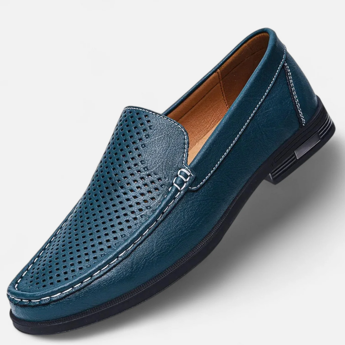 Heren Loafers - Geweven Stof - Slip-On - Gestructureerde Neus - Moc-Toe Naad