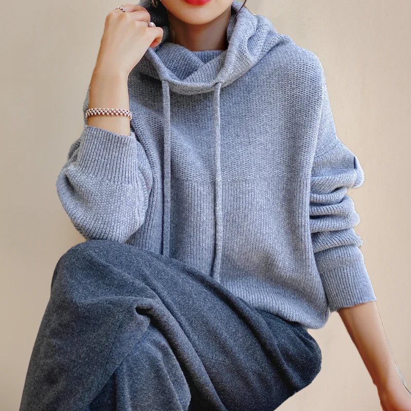 Dames Turtleneck Trui – Oversized Pasvorm – Wol – Geribde Boorden – Casual Look