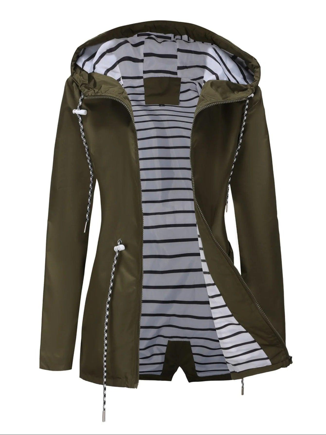 Unisex Lange Jas – Waterdicht – Relaxed Fit – Capuchon – Trekkoord Taille – Ritssluiting