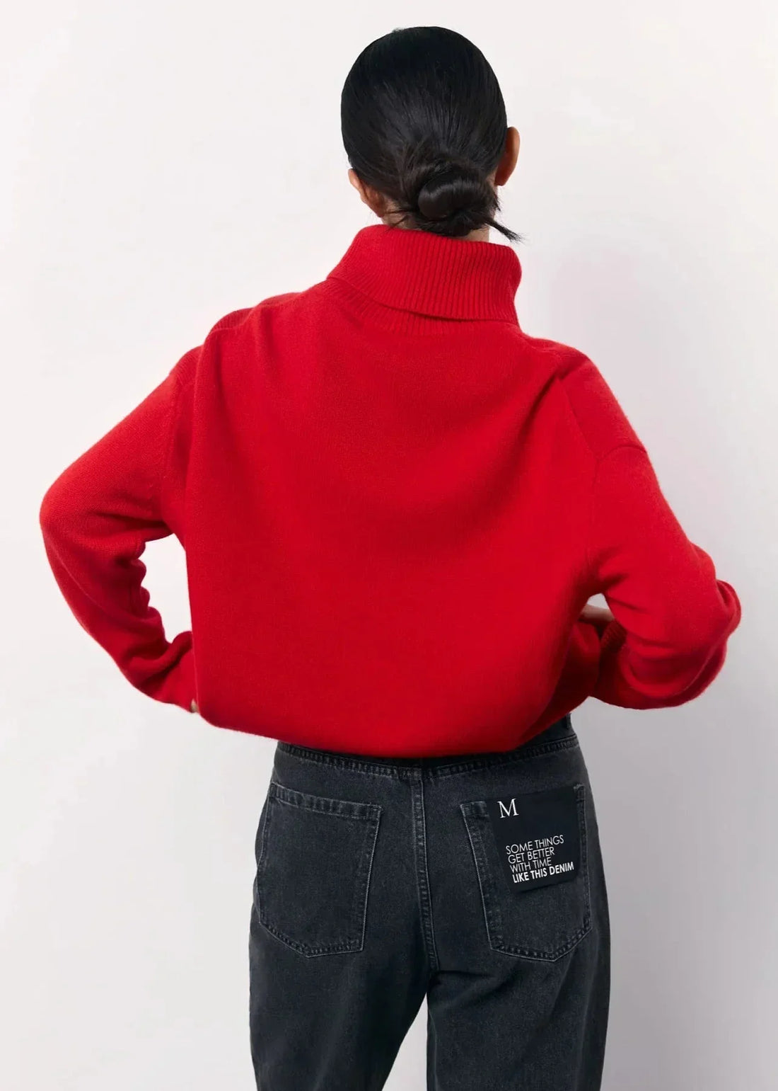 Dames Trui – Oversized Pasvorm – Turtleneck – Cropped – Geribde Boorden – Wolblend