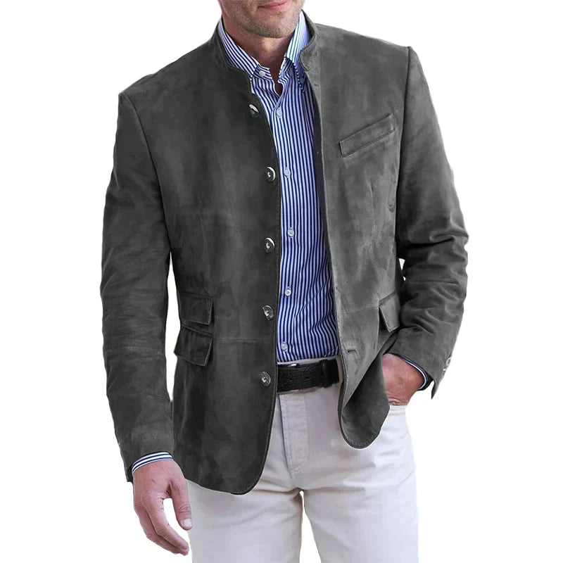 Heren Colbert – Getailleerde Pasvorm – Luxe Stof – Opstaande Kraag – Semi-Formeel