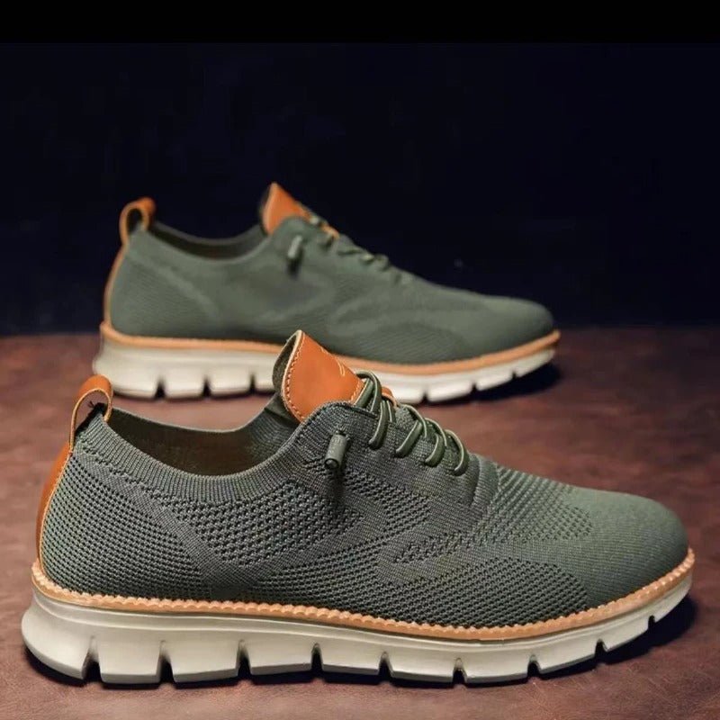 Heren Sneakers – Slank Model – Ademend Zacht Breisel – Flexibele Gripzool