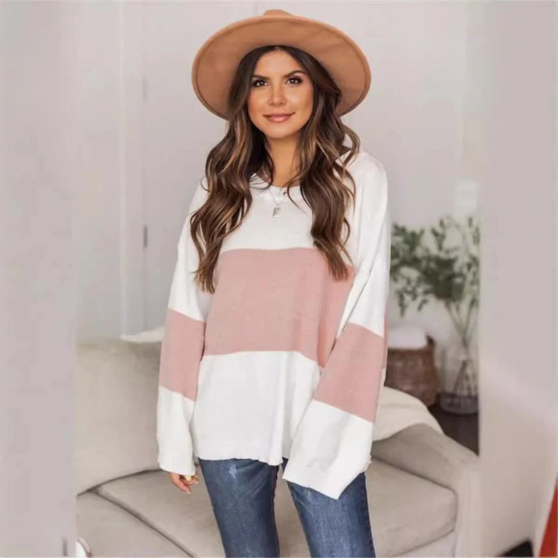 Dames Trui – Oversized Pasvorm – Gebreid Design – Ronde Hals – Casual Stijl