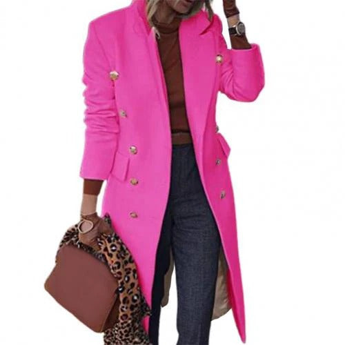 Damkappa – Ullmix – Figursydd Modell – Dubbelradig – Knälång – Formell Stil