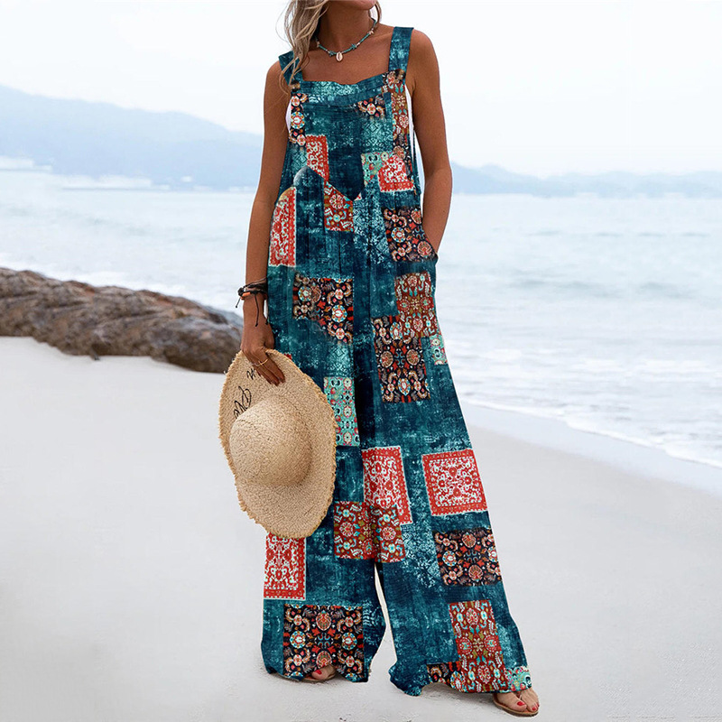 Dam Jumpsuit – Etnisk Patchwork – Vida Ben – Ärmlös – Bomullsmix Casual