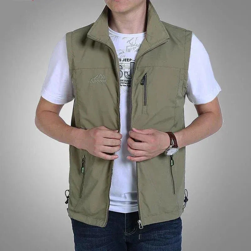 Heren Bodywarmer – Recht Model – Lichtgewicht – Hoge Kraag – Ritszakken