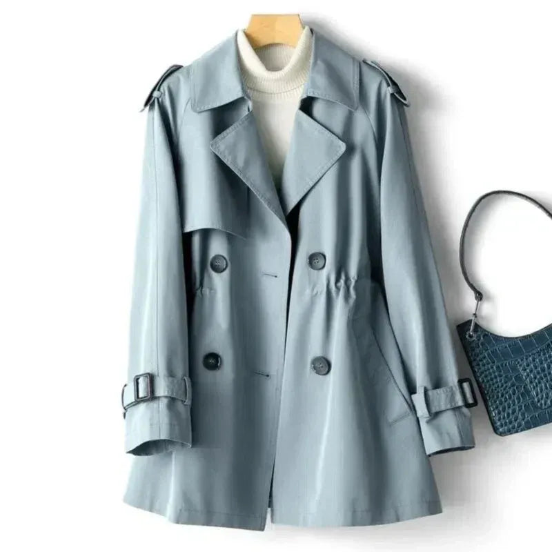 Dames trenchcoat – Getailleerde pasvorm – Dubbelrijig – Verstelbare manchetten