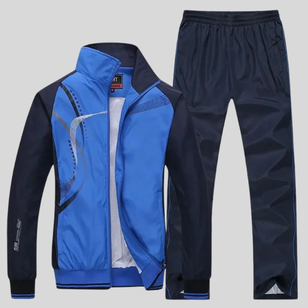 Heren Trainingspak – Relaxed Fit – Ademend Synthetisch – Ritsjack en Trekkoordbroek