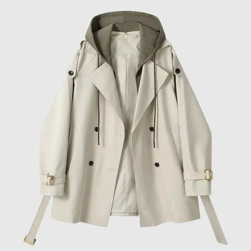 Dames Trenchcoat – Oversized Pasvorm – Katoen – Gevoerd – Met Capuchon en Ceintuur