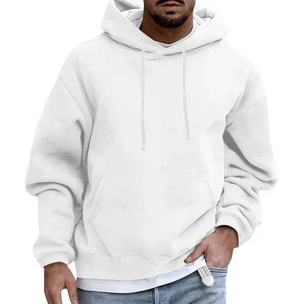 Heren Hoodie – Oversized Fit – Zachte Katoen Look – Kangoeroezak – Trekkoordcapuchon