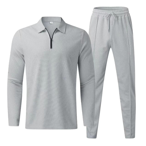 Heren Two-Piece Set – Regular Fit – Katoenmix – Tapered Leg – Trekkoord Taille