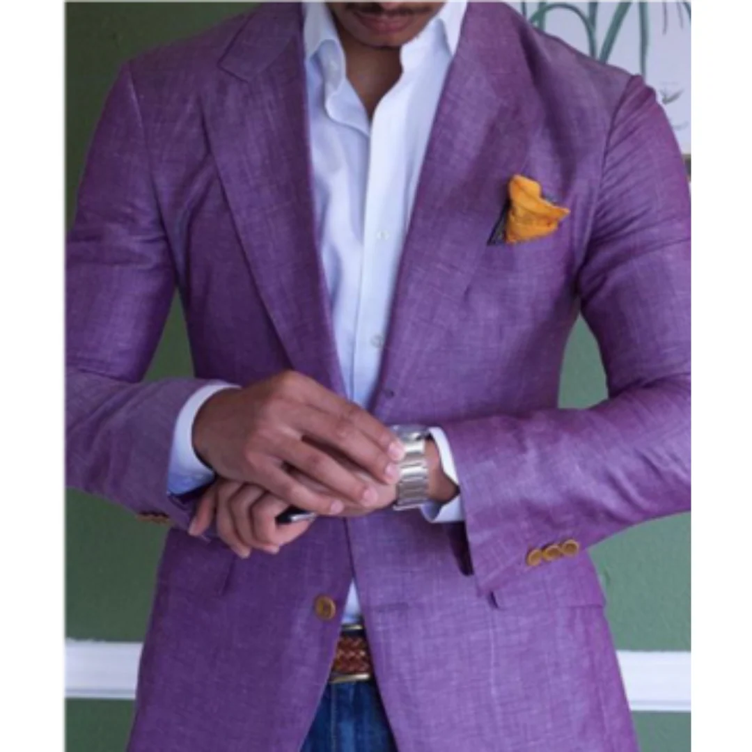 Heren Blazer – Slim Fit – Wol Look – Notch Revers – Twee-Knoop – Formeel Design