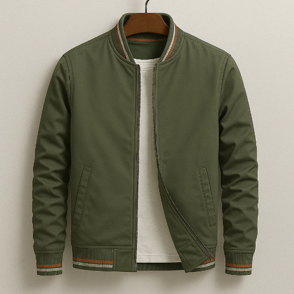 Heren Bomberjack – Regular Fit – Lichtgewicht – Ritsluiting – Ribboorden