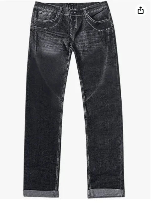 Dam Jeans – Ledig Passform – Justerbar Midja – Delvis Riven – Full Längd
