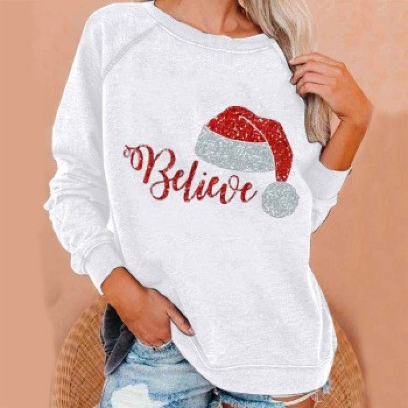 Dames Sweatshirt - Katoenmix - Relaxed Fit - Lange Raglanmouwen