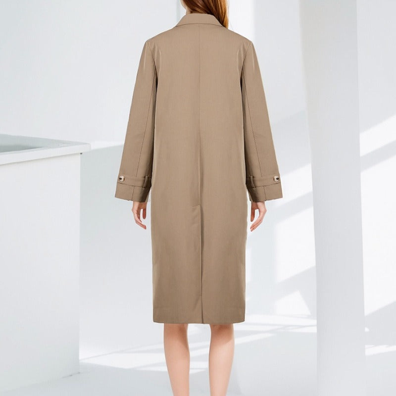 Dames Trenchcoat – Oversized Pasvorm – V-Hals – Ceintuur – Lange Mouwen – Klassiek Model