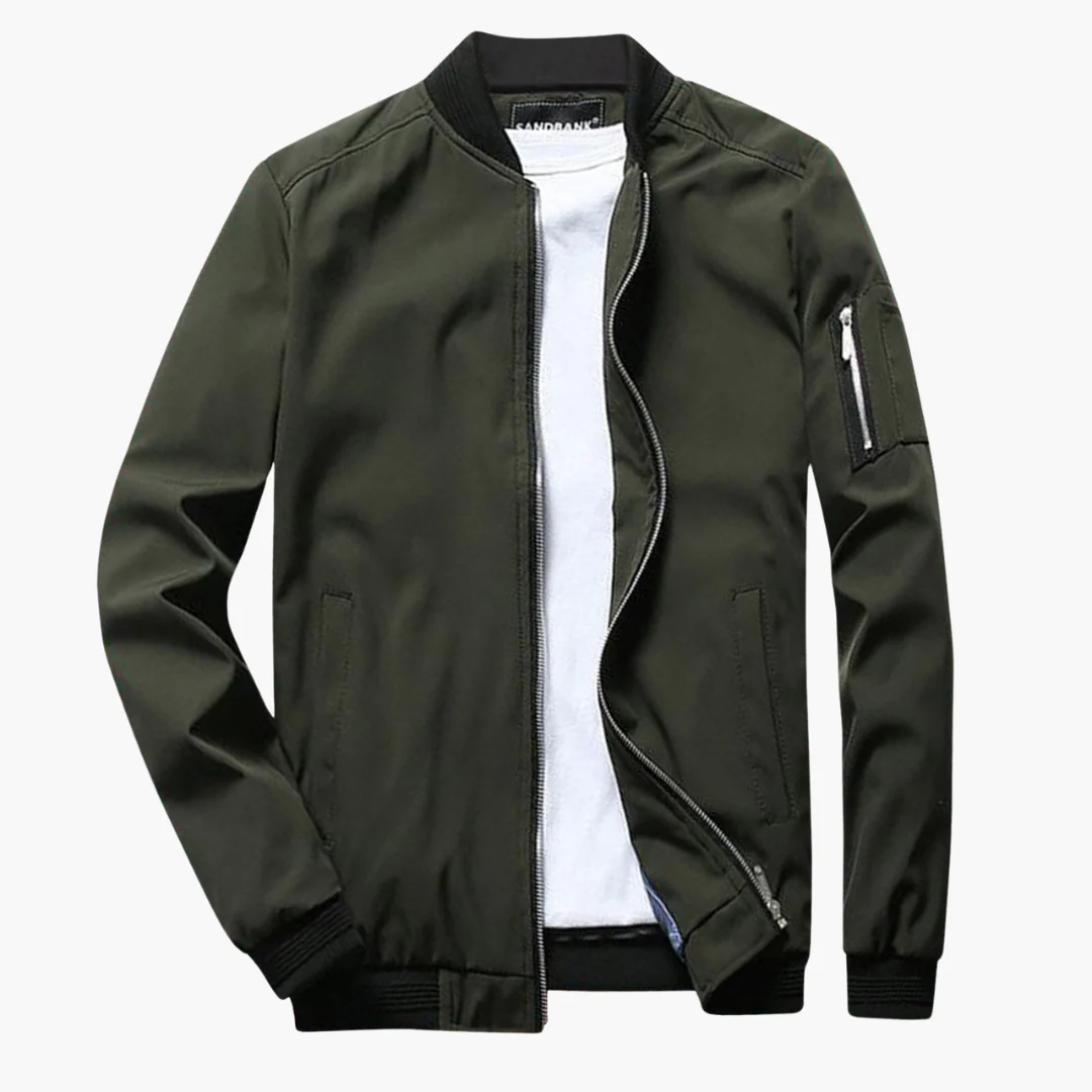 Heren bomberjack – Regular fit – Ribboorden – Mouwzak met rits – Casual stijl