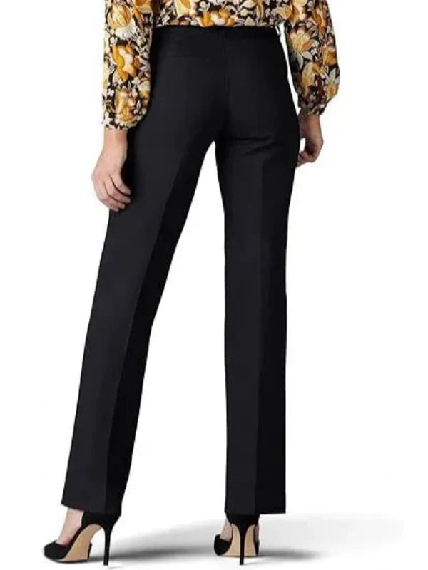Dames Pantalon – Flared Pasvorm – Hoge Taille – Katoenmix – Volledige Lengte