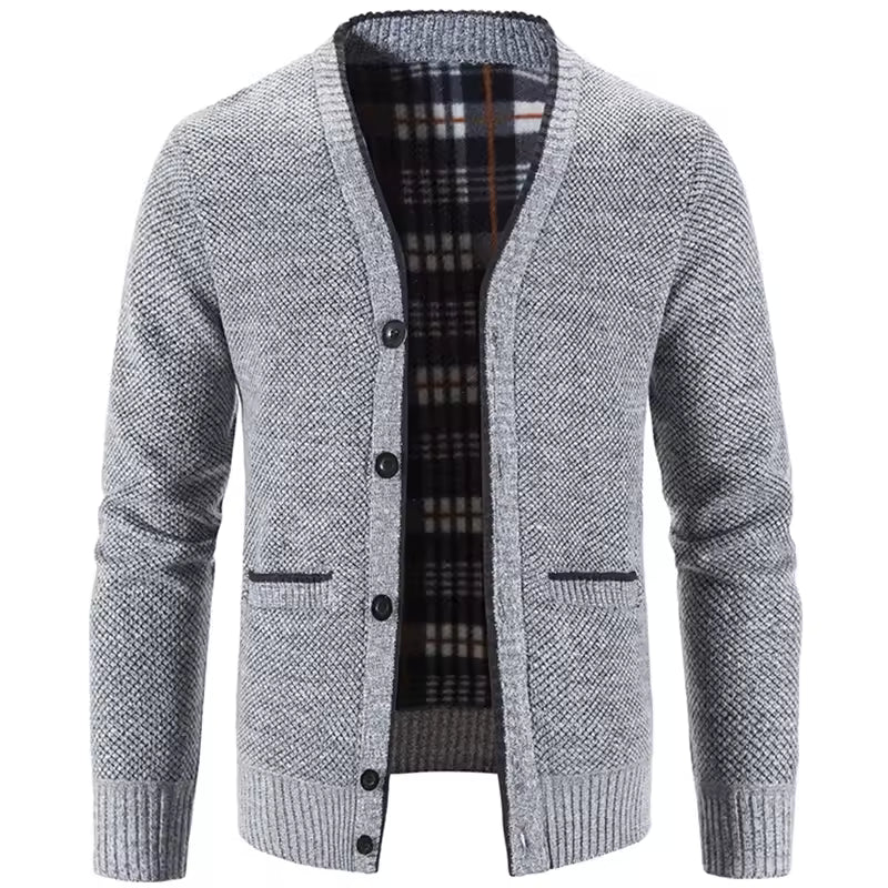 Heren Gebreid Vest – Wolmix – Getailleerde Pasvorm – Fleece Voering – Knoopsluiting