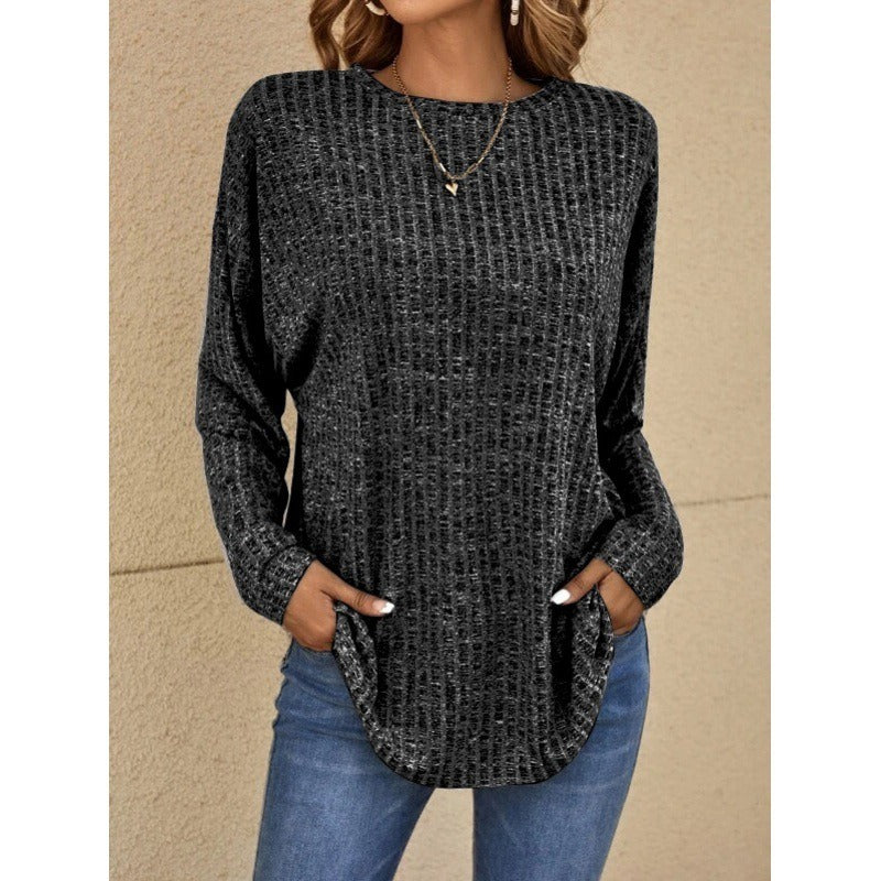 Dames Sweatshirt - Gebreid - Losse Pasvorm - Ronde Zoom