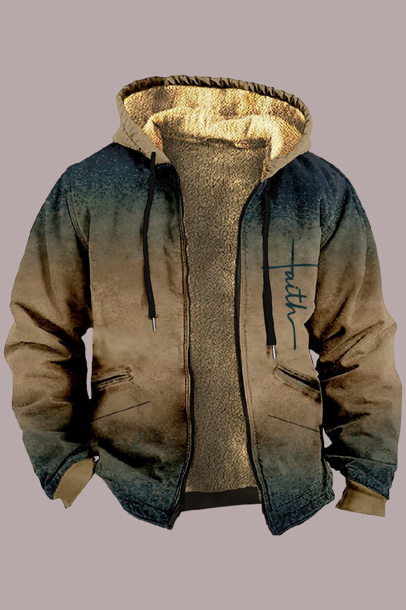 Heren Hoodiejas - Zware Brei - Relaxte Pasvorm - Capuchon - Hip Lengte