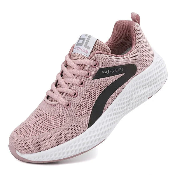 Dames Sneaker - Gebreid - Vetersluiting - Lage Sportsilhouet