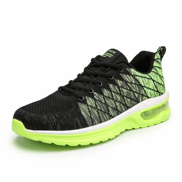 Heren Sneaker - Gebreide Mesh - Laag Model - Luchtkussenzool - Geometrisch Patroon