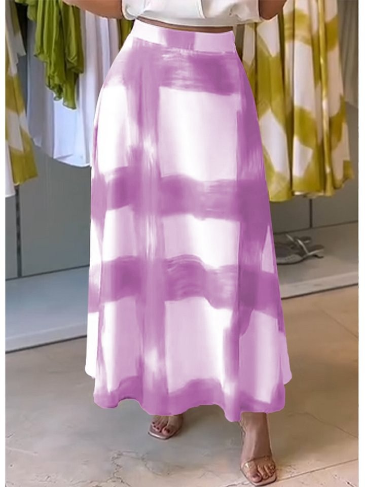 Dames A-lijn Rok – Geruit Design – Midi Lengte – Lichtgewicht en Ademend