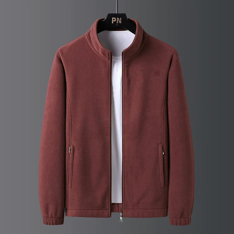 Heren Jas - Fleece - Regular Fit - Staande Kraag - Ritssluiting