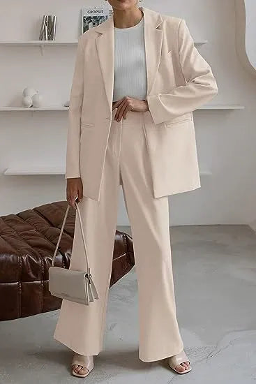 Dam Kavajset – Figursydd Passform – Ullblandning – Minimalistisk – Enkelknäppning