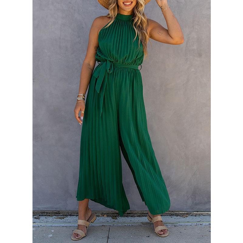 Dam Jumpsuit – Halterhals – Plissé Struktur – Vida Ben – Knytbälte