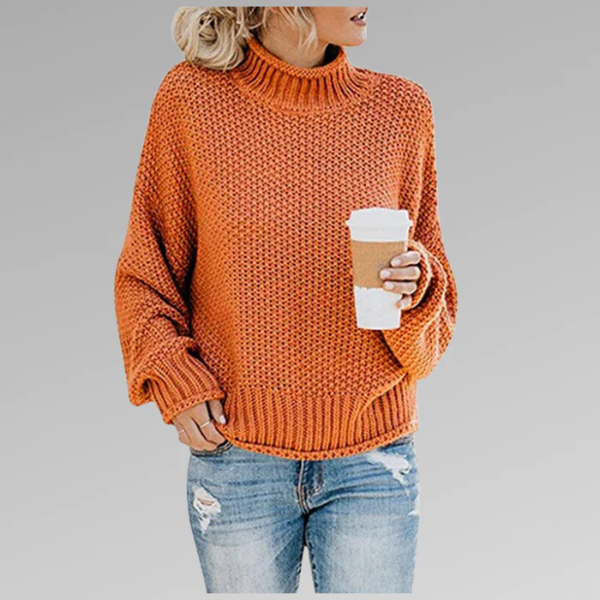 Dames Trui - Chunky Knit - Relaxte Pasvorm - Hoge Geribde Hals