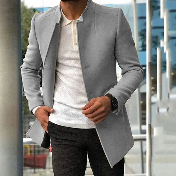 Herenjas – Slim Fit – Getailleerd Design – Minimalistische Stijl – Wolmix