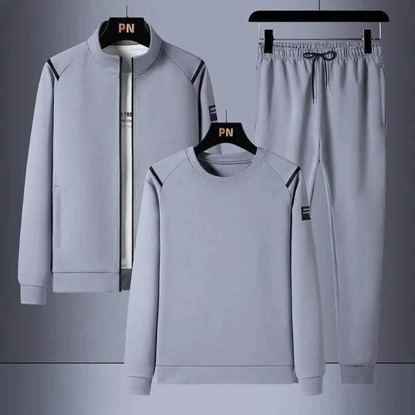 Heren Athleisure Set – Relaxed Fit – Ritssluiting – Ademend Katoenmix – Tapered Broek