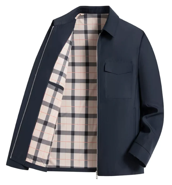 Herenjas – Slim Fit – Getailleerd Model – Heuplengte – Ritsluiting – Klepzakken