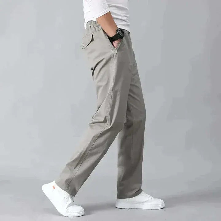 Heren Broek - Geweven Stof - Relaxte Pasvorm - Elastische Taille - Trekkoord