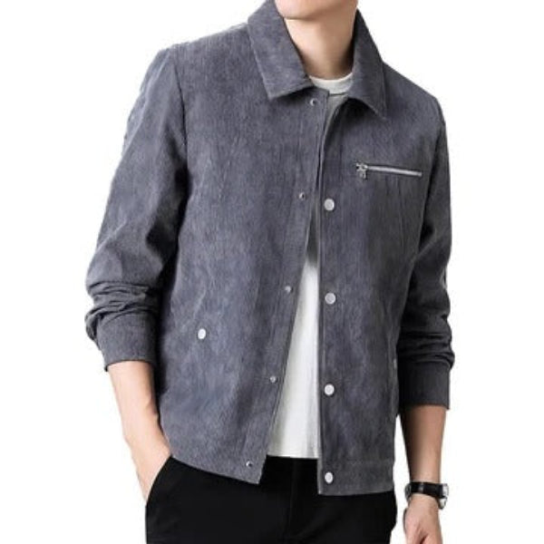 Herr jacka – Manchester – Regular passform – Knäppning – Bröstficka med dragkedja – Avslappnad