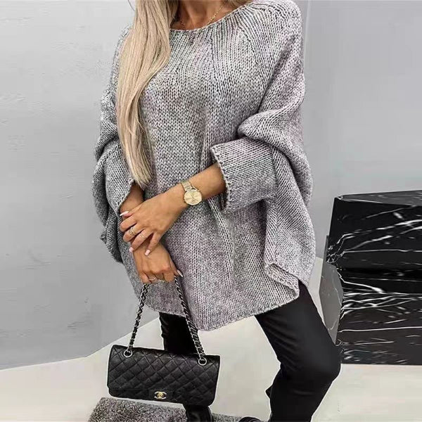 Damestrui – Oversized Pasvorm – Batwing Mouwen – Zachte Wolmix – Casual Look