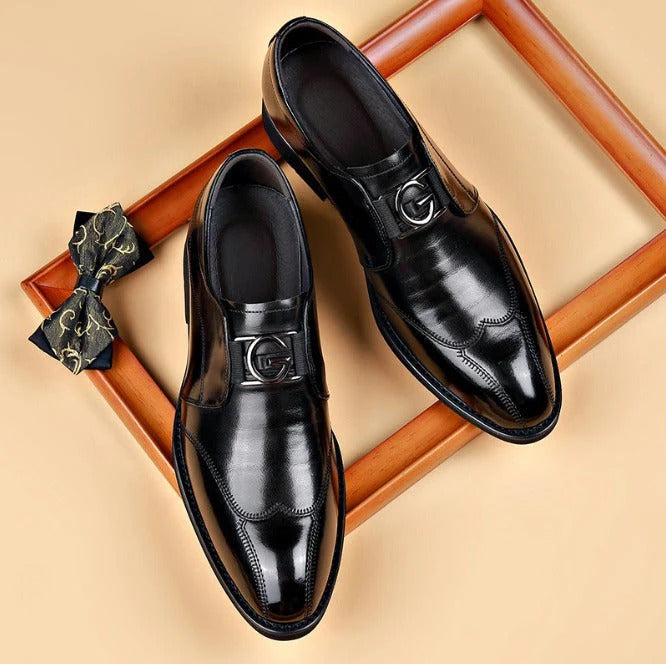 Heren Nette Schoenen - Leer - Slip-On - Met Wingtip Stiksels