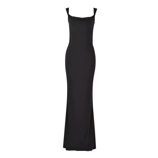 Dames avondjurk – Getailleerde pasvorm – Cowl hals – Drapé buste – Maxi lengte